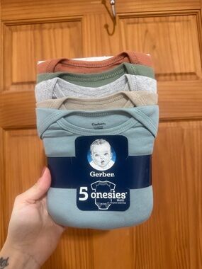 Gerber 5-Pack Onesies - Navy Blue & Light Blue Mix